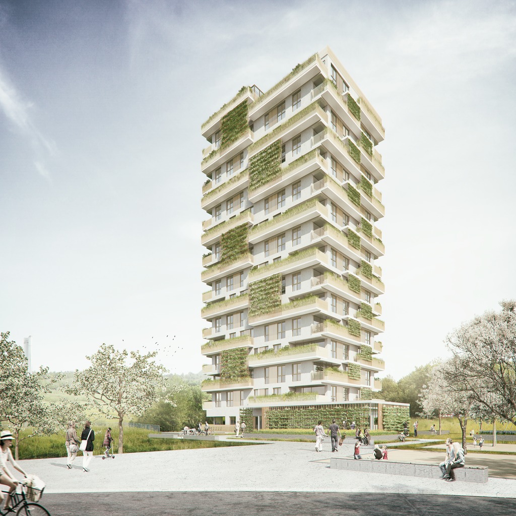 Grünes Wohnhochhaus Waiblingen