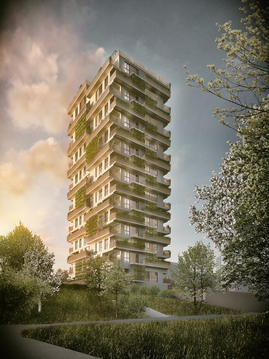 Grünes Wohnhochhaus Waiblingen